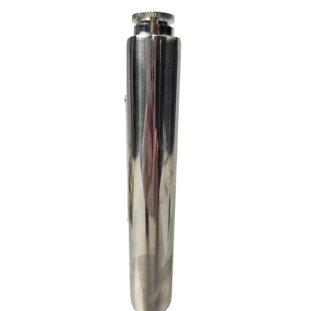 Chester Creek Polished Stainless Steel‎ 8 oz Hip Flask Model 26 Silver Twist Cap